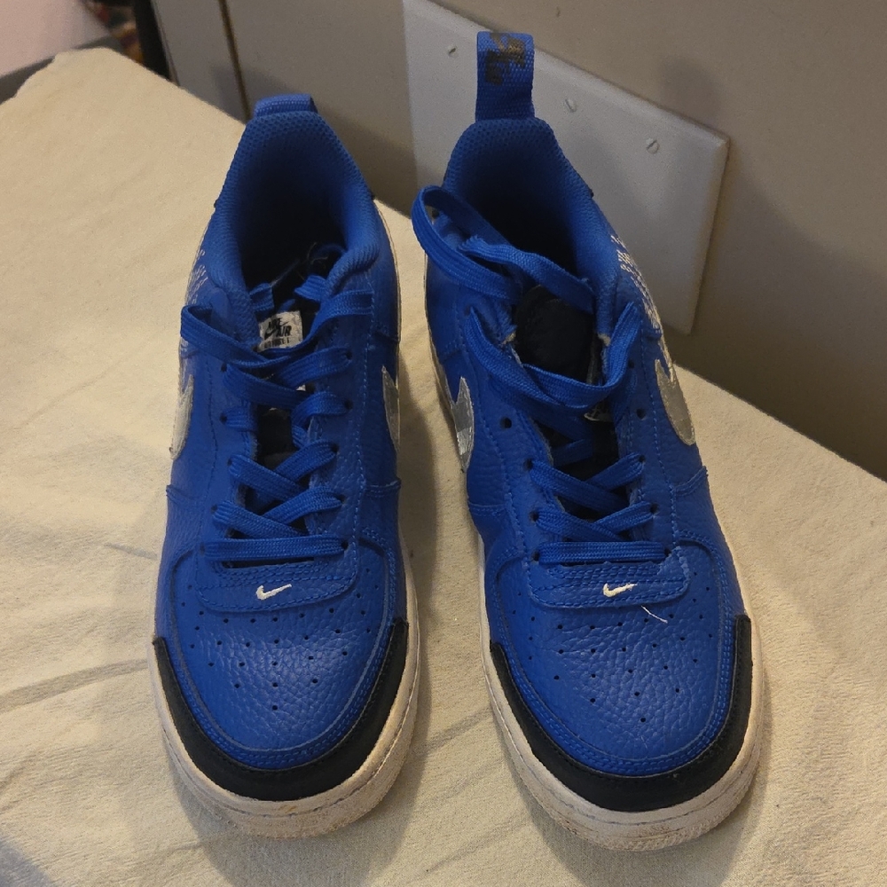 Nike Air Force 1 Kids Sneakers - Blue and White Size 5.5
